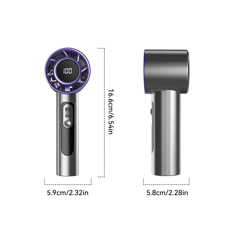 Lenovo Handheld Fan 100 Speeds Adjustable USB Rechargeable Mini Turbo High Speed Cooling Fan for Outdoor Travel Office Home New