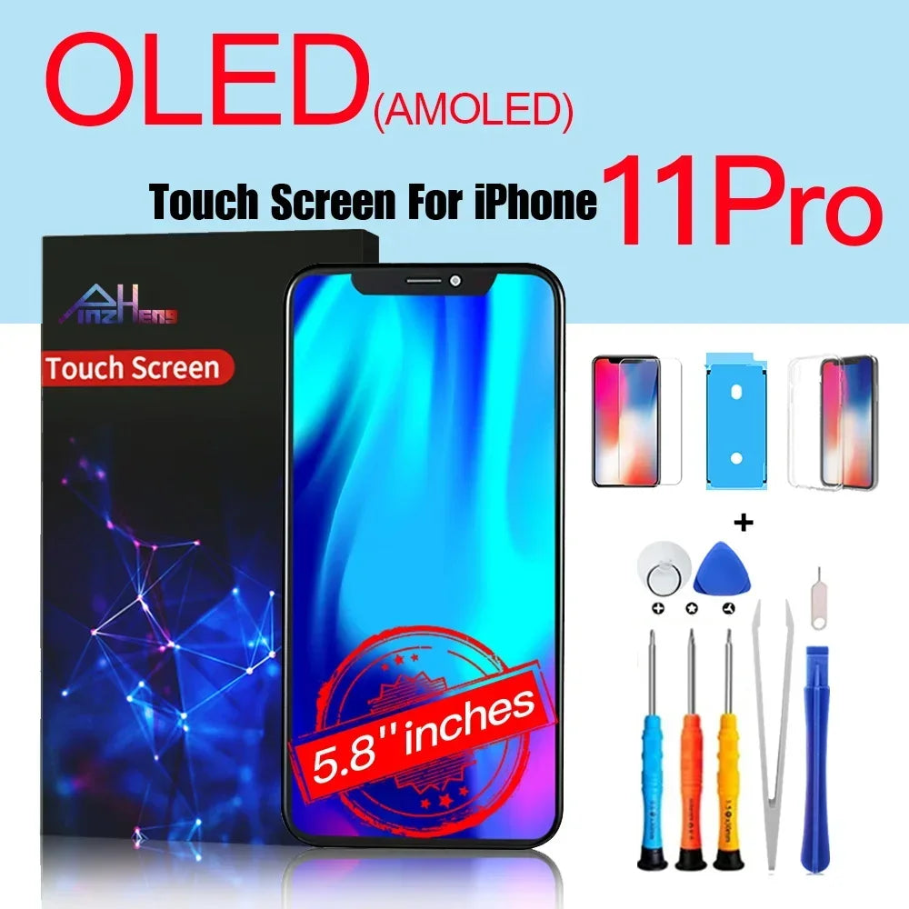 PINZHENG High Quality Screen AMOLED INCELL LCD OLED OEM For iPhone 11 12 13 Mini Pro Max XS XR MAX Display Replacement With Tool