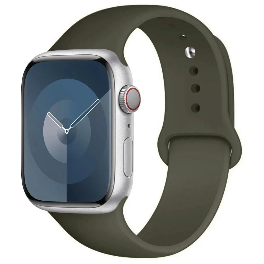 Silicone Band For Apple Watch strap 44mm 45mm 40mm 41mm 42-46mm 49mm sport bracelet iwatch series 11-10-9-8 7 6 5 4 SE-Ultra 2/3