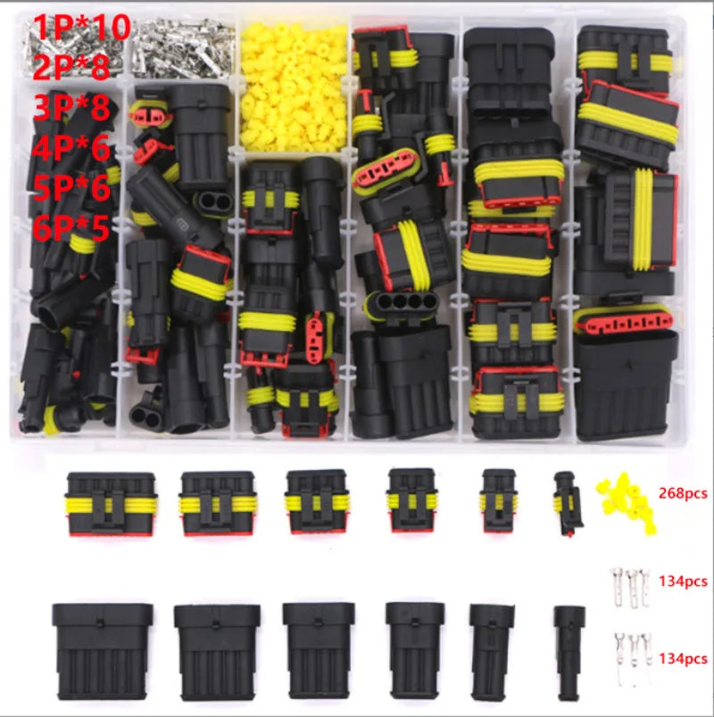 Waterproof Connectors Kit Automotive Wire Quick Connector Electrical In Car Wiring Auto Seal Socket 1 2 3 4 5 6 Pin Plug Kit Way