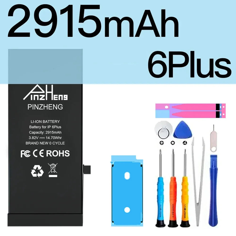 PINZHENG Real High Capacity Battery For iPhone 5S SE 6 6S 7 8 Plus X Xr Xs Max Phone Replacement Bateria Warranty One Year