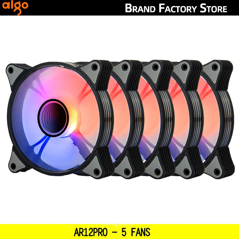 Aigo AR12PRO Computer Case Fan Ventoinha PC Unlimited Space 120mm RGB Fan 4pin PWM CPU Cooling Fan 3pin5v Argb 12cm Ventilador