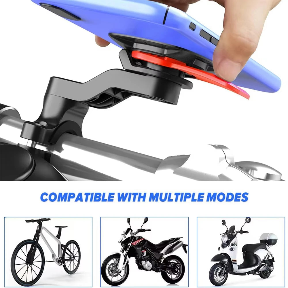 Bike Phone Holder, Motorcycle Mount - Motorcycle Phone Holder, Handlebar Cell Phone Clamp, E-Bike Scooter Phone Clip