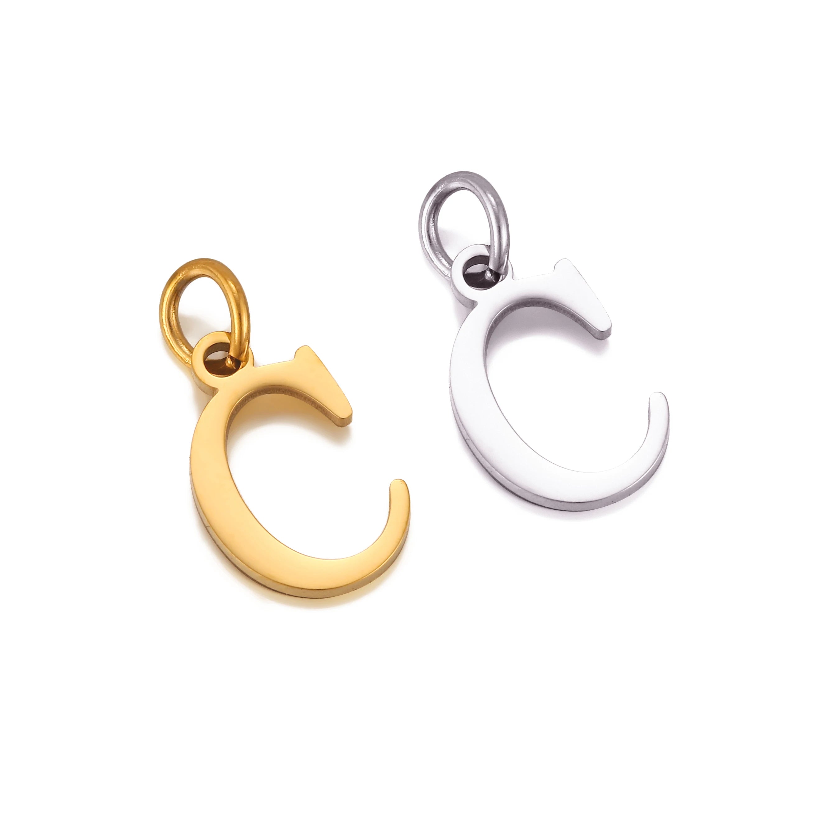 5Pcs Stainless Steel Initial Alphabet Charms Fadeless English Letter Pendant DIY Necklace Bracelet Gift Jewelry Making Supplies