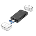 6-in-1 Type-C USB Card Reader, Flip Cover to Micro Adapter for Smartphones and Computers, USB2.0 OTG Card, with A and C Types, M