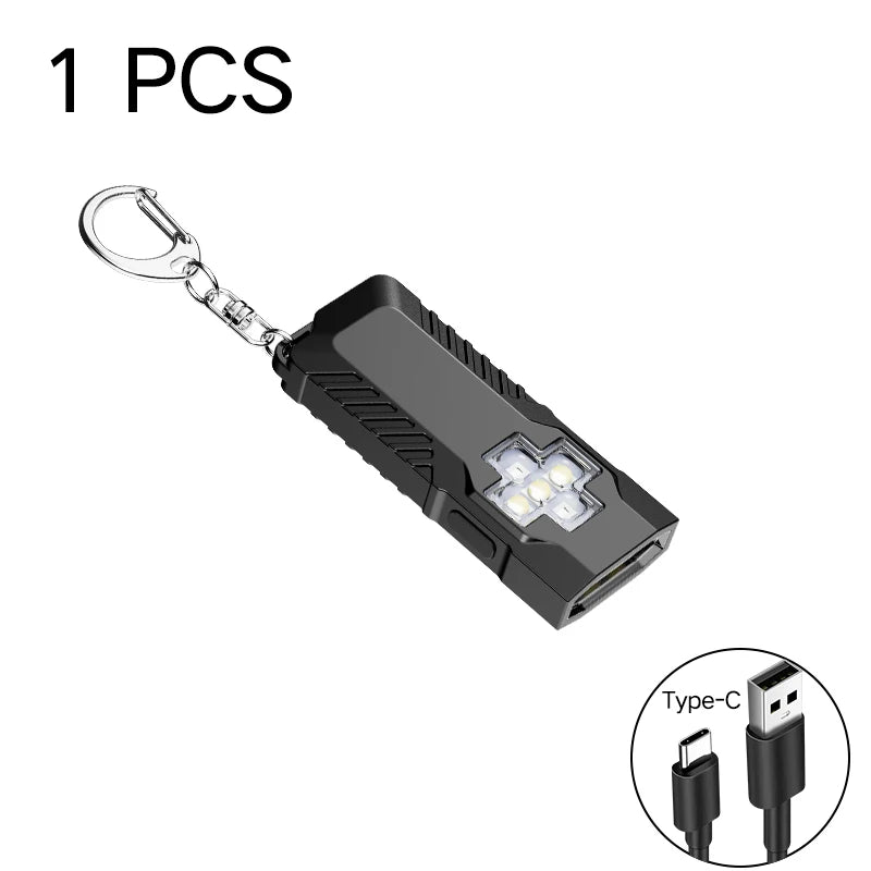 Portable Waist Hanging Keychain, Mini Flashlight, Multifunctional Emergency Charging, Anti Key Chain, Super Large, Bright, House