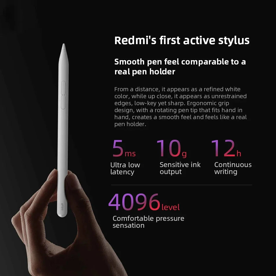Original Redmi Stylus Pen 240Hz Draw Writing Screenshot Tablet 4096 Level Type-C Charging Only For Redmi Pad Pro / Redmi Pad 2