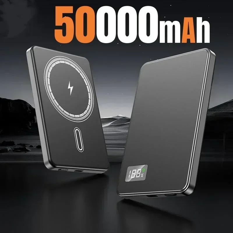 500000mAh Wireless Magnetic Power Bank Fast Charging Portable PD22.5W External Battery for Magsafe for iPhone17 Samsung Xiaomi
