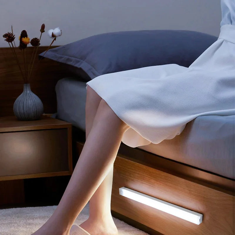 USB Type C Rechargeable Motion Sensor LED Bar Light Induction Night Light Portable for Kitchen Bedside Wardrobe Closet Aisle