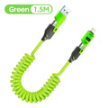 65W 4 in 1 Spring Short Data Cable 6A USB Type C Spring Telescopic Quick Charger Wire Spring USB Cable for iPhone iPad MacBook
