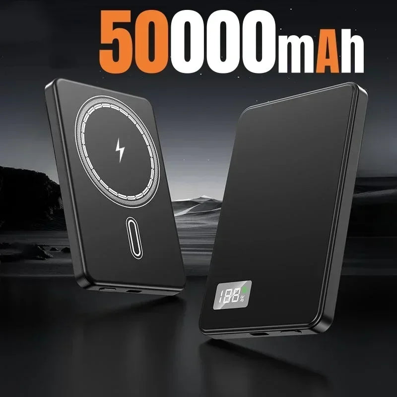 500000mAh Wireless Magnetic Power Bank Fast Charging Portable PD22.5W External Battery for Magsafe for iPhone17 Samsung Xiaomi