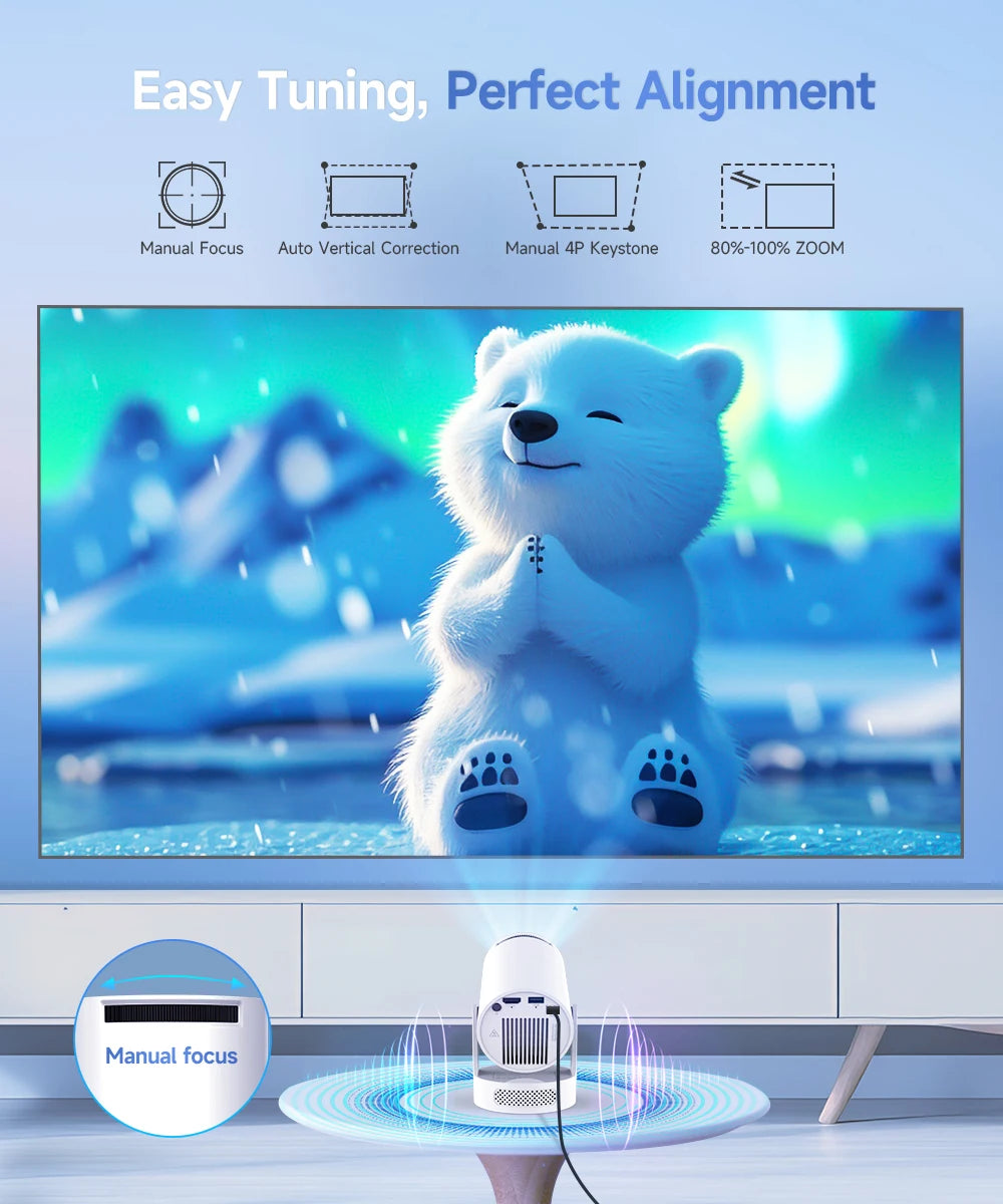 Magcubic HY300 Pro+ 4K Android 11 Portable Projector 8000 Lumens WiFi 6 BT5.4 Outdoor Theater 5W HiFi Speaker 720P HD Supported