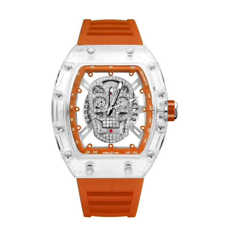 Luxury Quartz Men’s Wristwatch Male Watch for Man Watches Mechanical 2025 Trend Automatic Transparent Ghost Head Waterproof