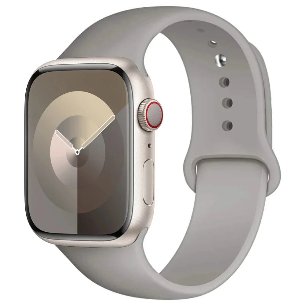 Silicone Band For Apple Watch strap 44mm 45mm 40mm 41mm 42-46mm 49mm sport bracelet iwatch series 11-10-9-8 7 6 5 4 SE-Ultra 2/3