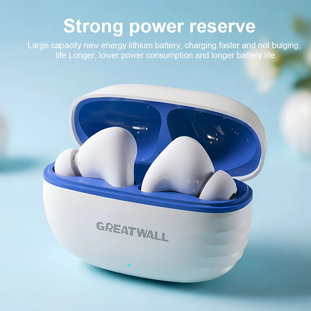 GREATWALL New Wireless Bluetooth Earphones In Ear Stereo Sports Touch Headphones Waterproof Gaming Headset HiFi HD Music Earbuds