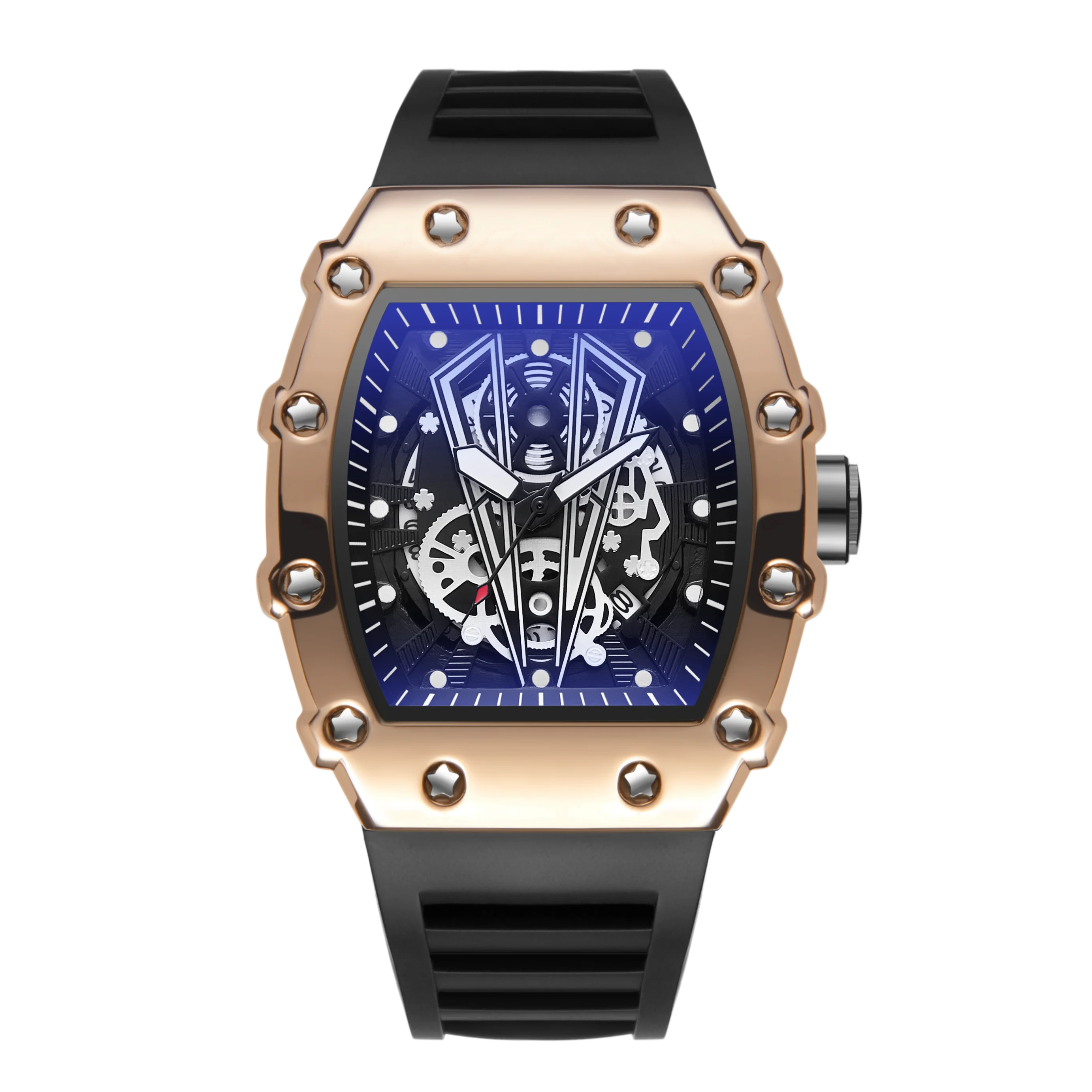 WLISTH Men Skeleton Dial Sport Watches Men Fashion Style Top Brand Luxury Silica Gel Strap Waterproof Quartz Watch Montre Homme