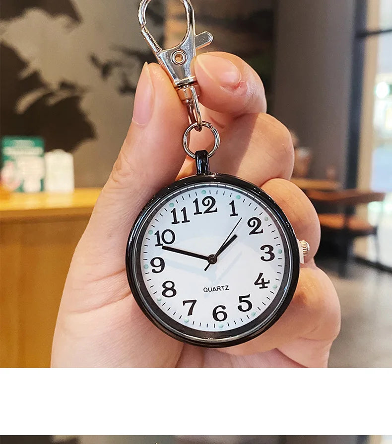 New Tiny Cute Quartz Pocket Watch with Keyring Men Women Quartz Watch for Nurses Doctors Students Minimalist Watches Child Gift