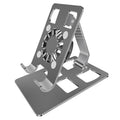 Universal Metal Phone Holder With Cooling Fans Mini Adjustable Bracket 360° Rotatable Stand Desktop Stand Tablet Desk