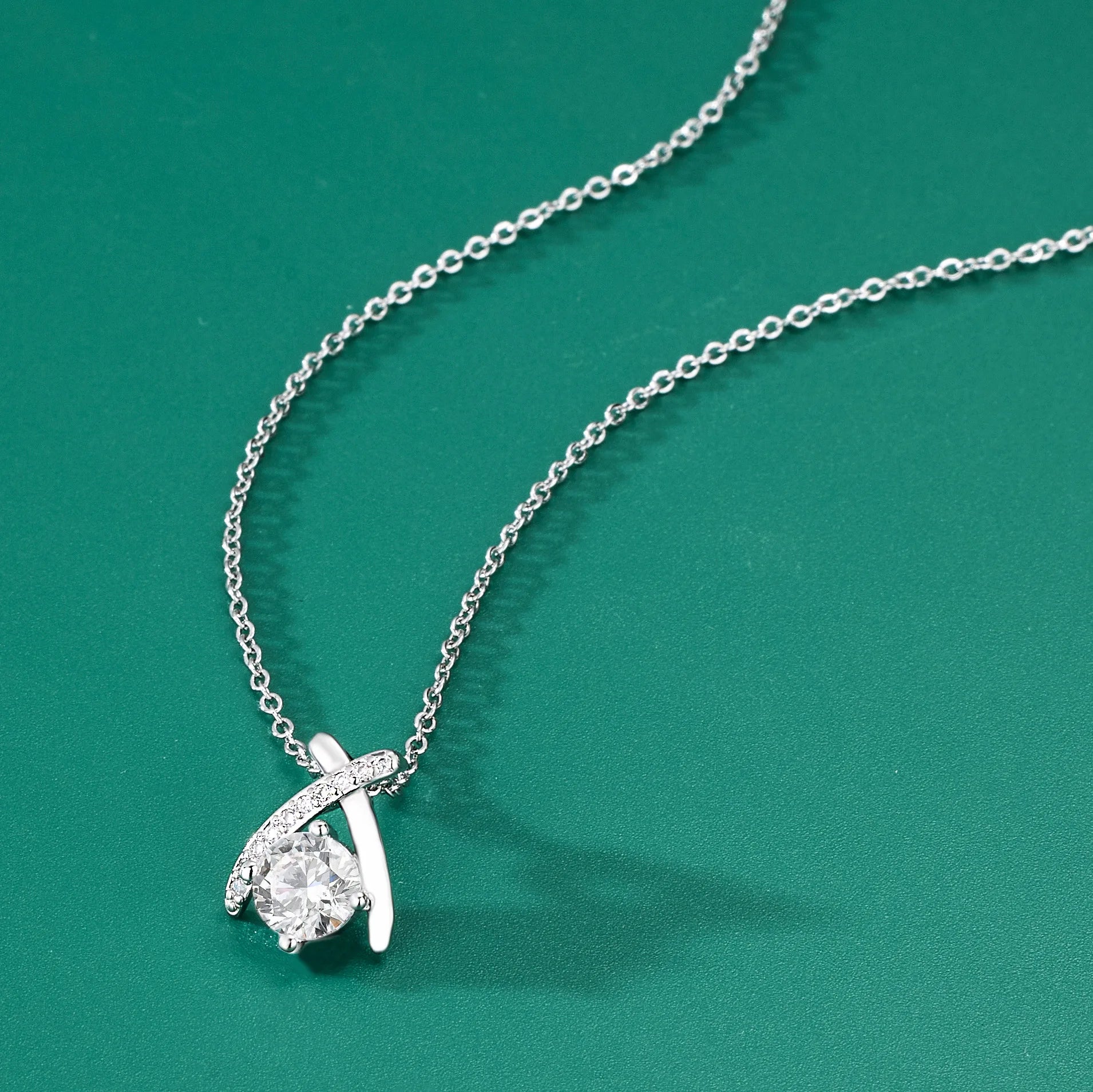New 925 Silver Necklace Pendant Shining Zircon For Women Sterling-Silver Classics Fashion Wedding Engagement Jewelry Party Gift