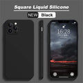 Original Square Liquid Silicone Phone Case For iPhone 11 12 13 14 15 Pro Mini XS Max X XR 15 Plus Lens Protection Cover Coque