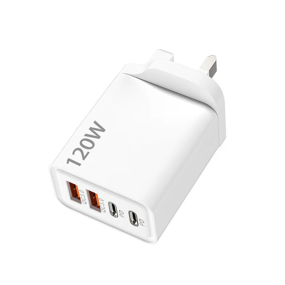 120W USB Fast Charger Quick Charge 3.0 Type C Mobile Phone Charger Adapter For iPhone Samsung Xiaomi EU/US/UK Plug Wall Charger