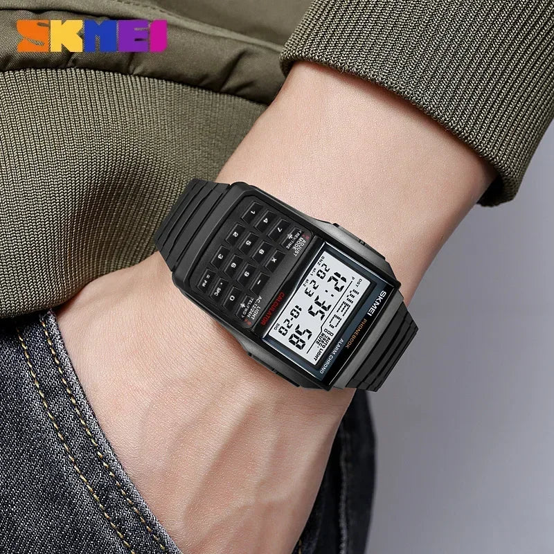 SKMEI 2255 Watch for Men Dual Time Countdown Casual Phone Book Digital Mens Wristwatches Montre Homme Sports Waterproof