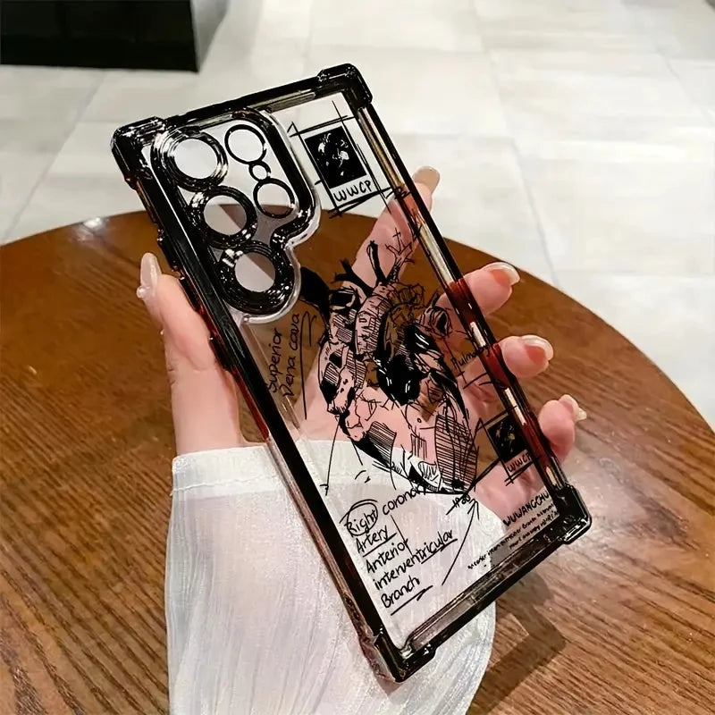 Creative Cardiovascular Model Heart Medical Phone Case for Samsung Galaxy S26 S25 S24 Ultra S23 S22 S21 FE A56 A55 A54 A35 Cover