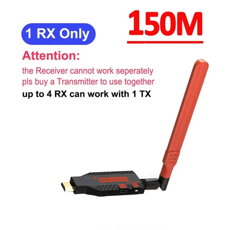 1080P 150m Wireless HDMI-Compatible 1 TX to 4 Splitter Video Transmitter Receiver for PS4 Camera Laptop PC to TV Monitor