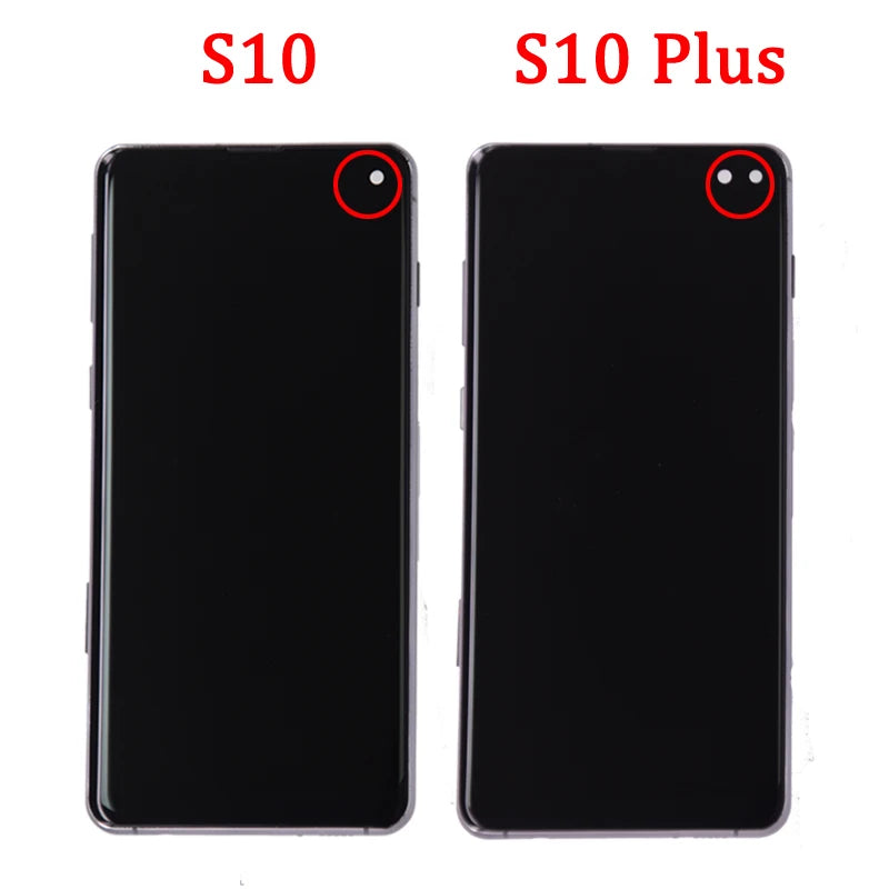 For Samsung S10 Plus S10+ G975 G975F Lcd Display Digital Touch Screen  with Frame for Samsung S10 G973 LCD Display Assembly