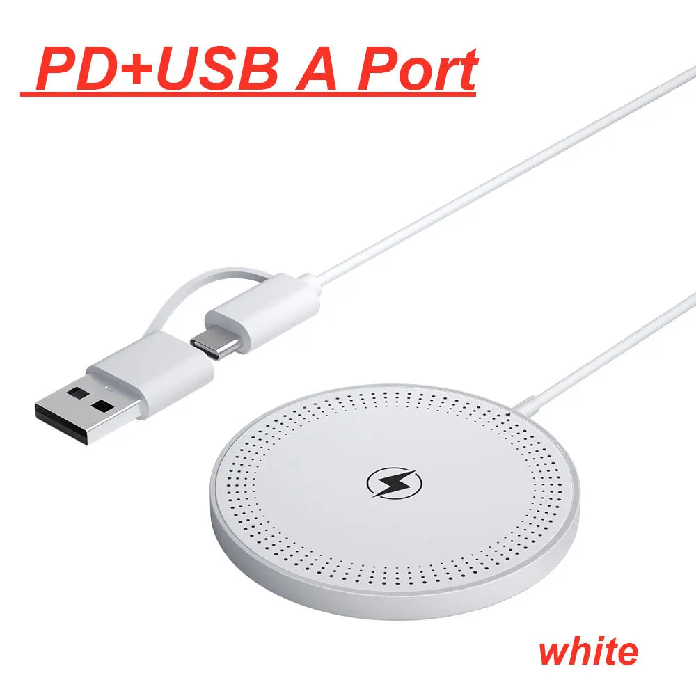 VIKEFON Magnetic Wireless Charger Pad USB Type C PD For Magsafe iPhone 17 16 15 14 13 12 Pro Max Fast Charging Dock Chargers