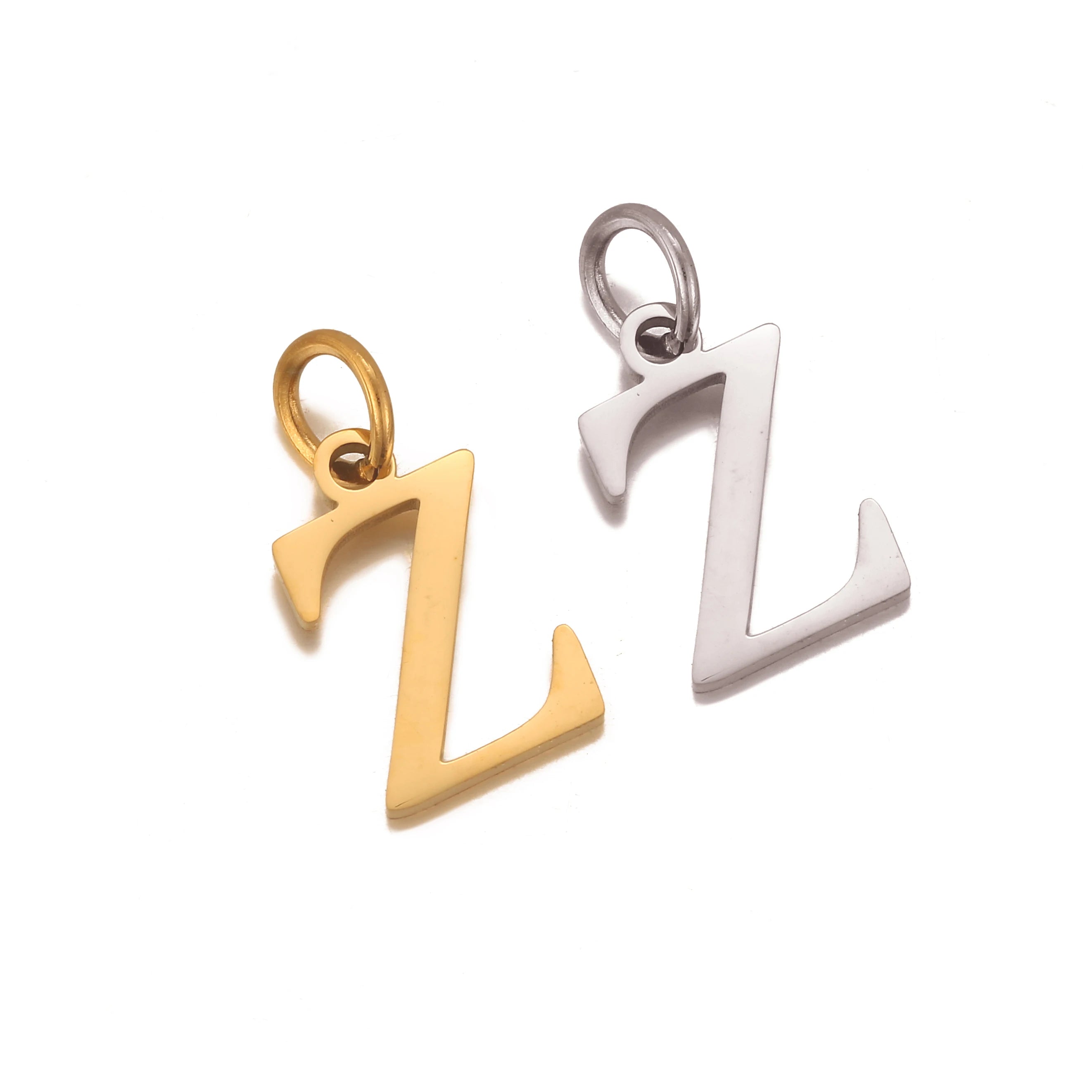 5Pcs Stainless Steel Initial Alphabet Charms Fadeless English Letter Pendant DIY Necklace Bracelet Gift Jewelry Making Supplies