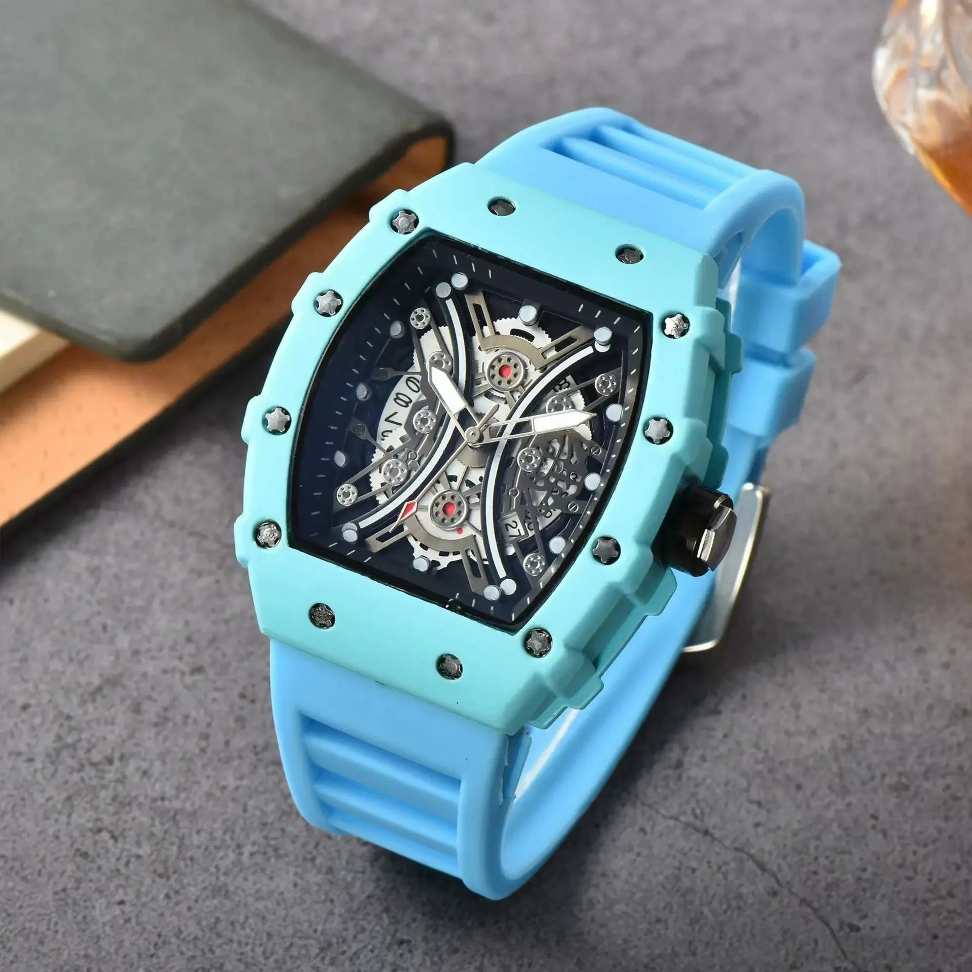 Luxury Quartz Men’s Wristwatch  Male Watch for Man Watches Trend Transparent Ghost Head Waterproof Skull