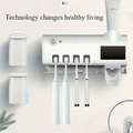 Automatic Toothbrush Holder Wall Mounted Solar UV Light Ultraviolet Toothbrush Sterilizer Toothpaste Holders Bathroom Accessory