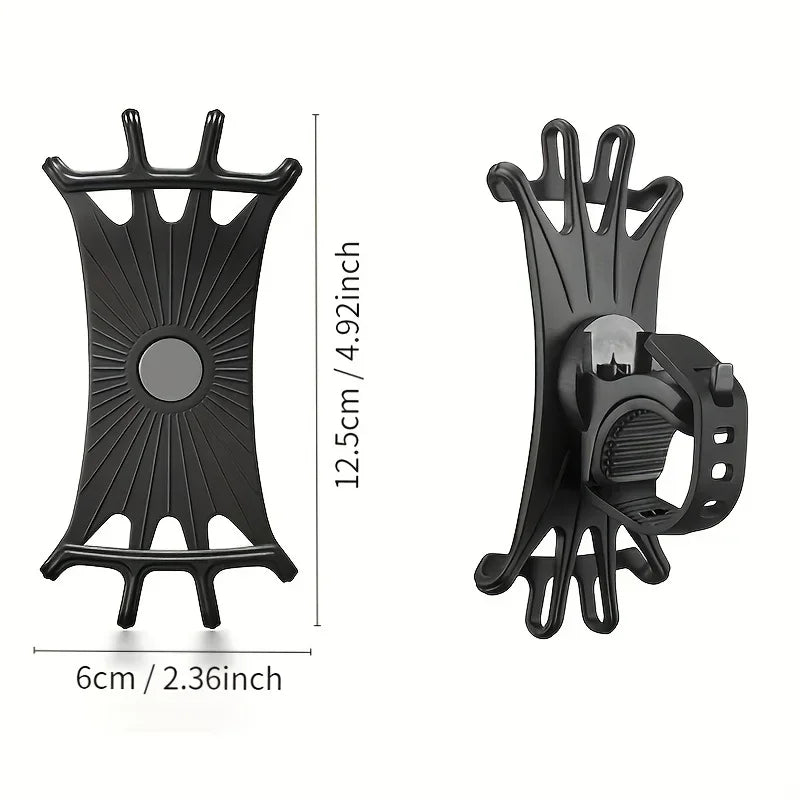 360 Rotatable Mobile Phone Bicycle Motorcycle Holder Bike Safe Bracket Silicone Support Silicone Pull Type For All Phone Stand.