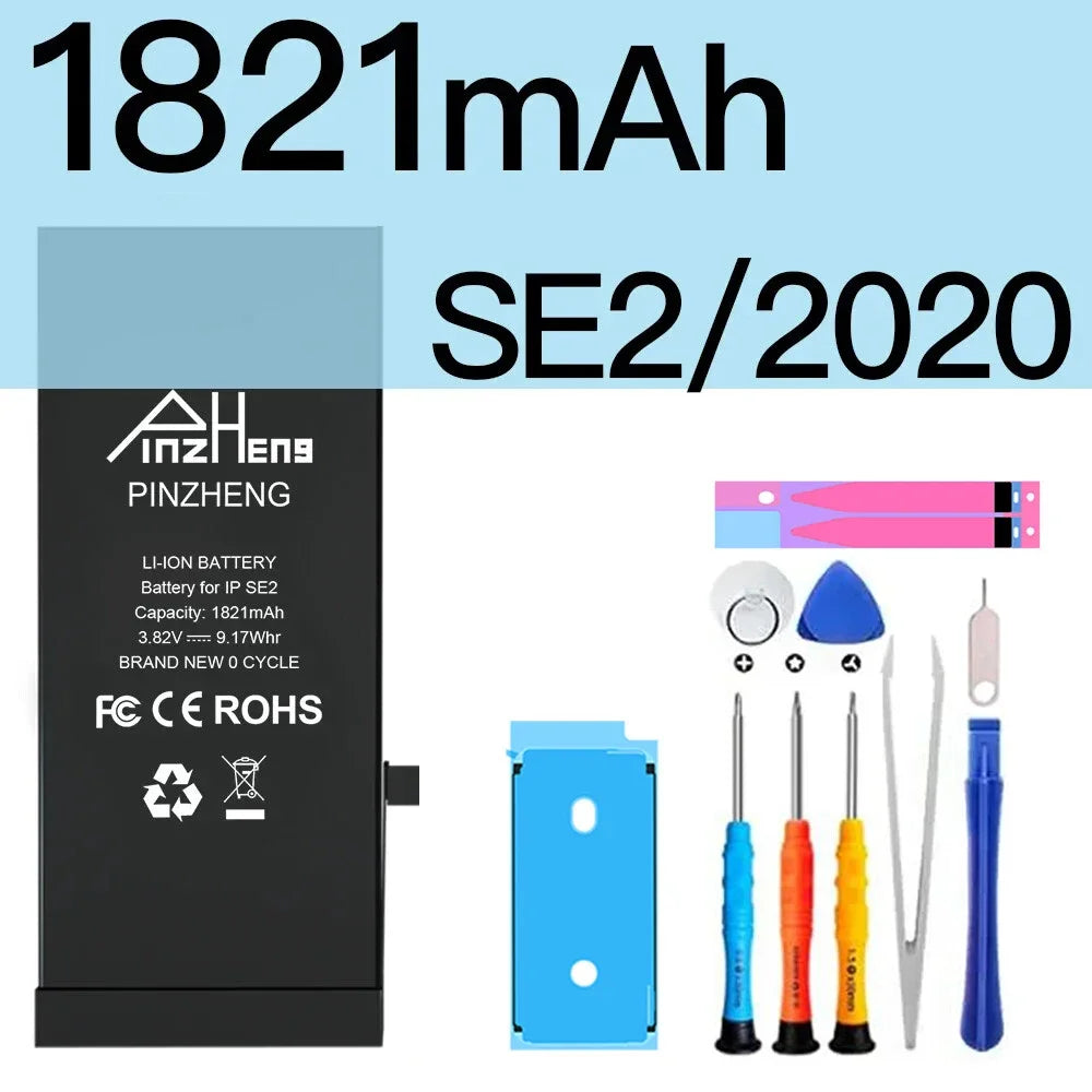 PINZHENG Real High Capacity Battery For iPhone 5S SE 6 6S 7 8 Plus X Xr Xs Max Phone Replacement Bateria Warranty One Year