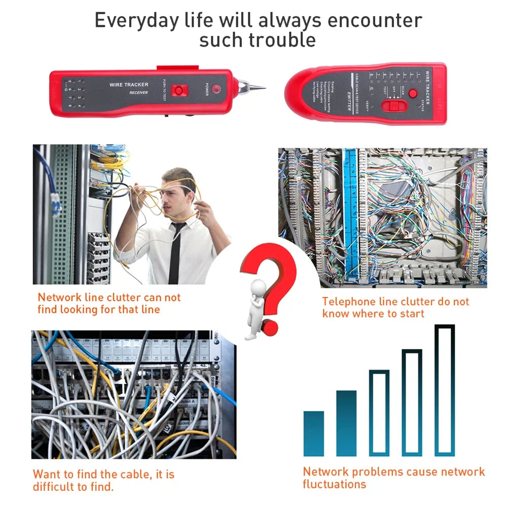 kebidumei LAN Network Cable Tester Cat5 Cat6 RJ45 UTP STP Line Finder Wire Tracker Tracer Diagnose Tone Distance Cable Tester