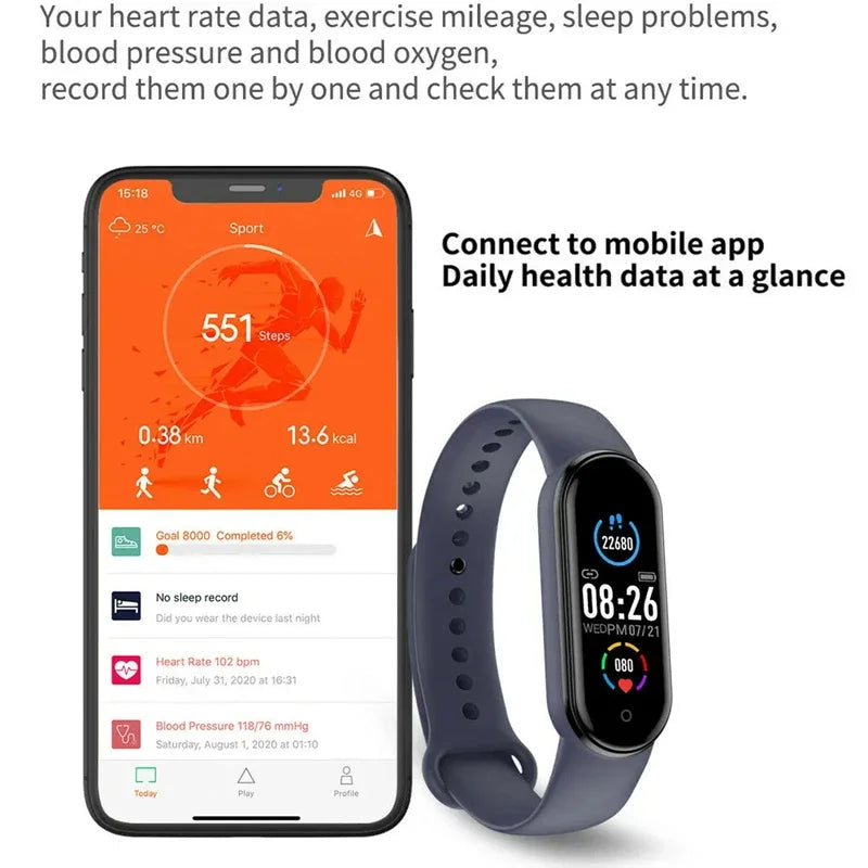 Lenovo Smart band Watch Movement Step count Bluetooth Synchronous Phone Information Waterwroof Smartwatch For Men Women Student
