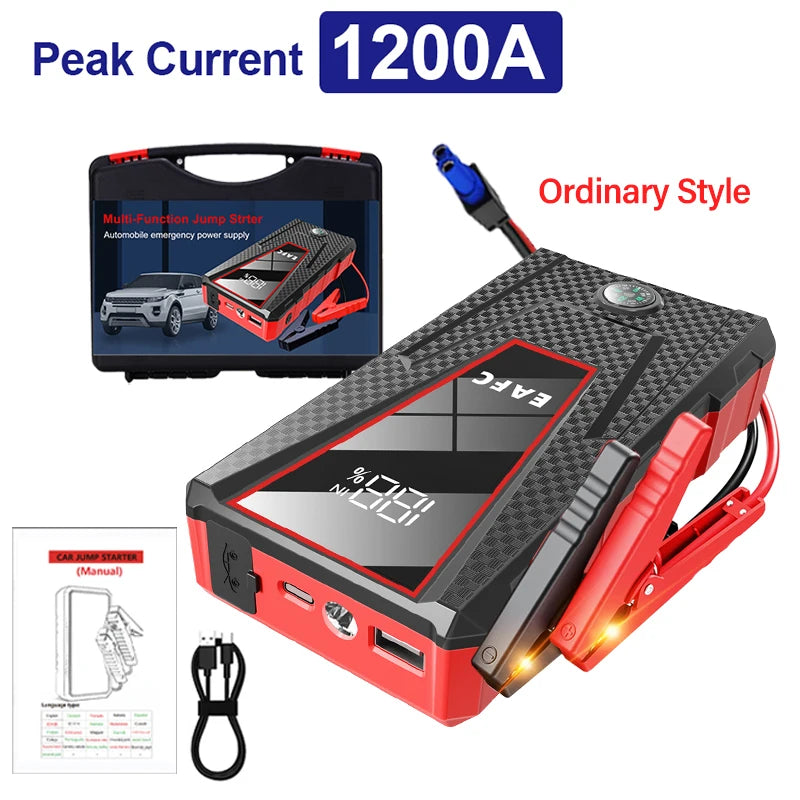 Car Jump Starter 2000A/1200A/600A Car Battery Starter Portable Power Bank Charger 12V Auto Emergency Starting Device Booster
