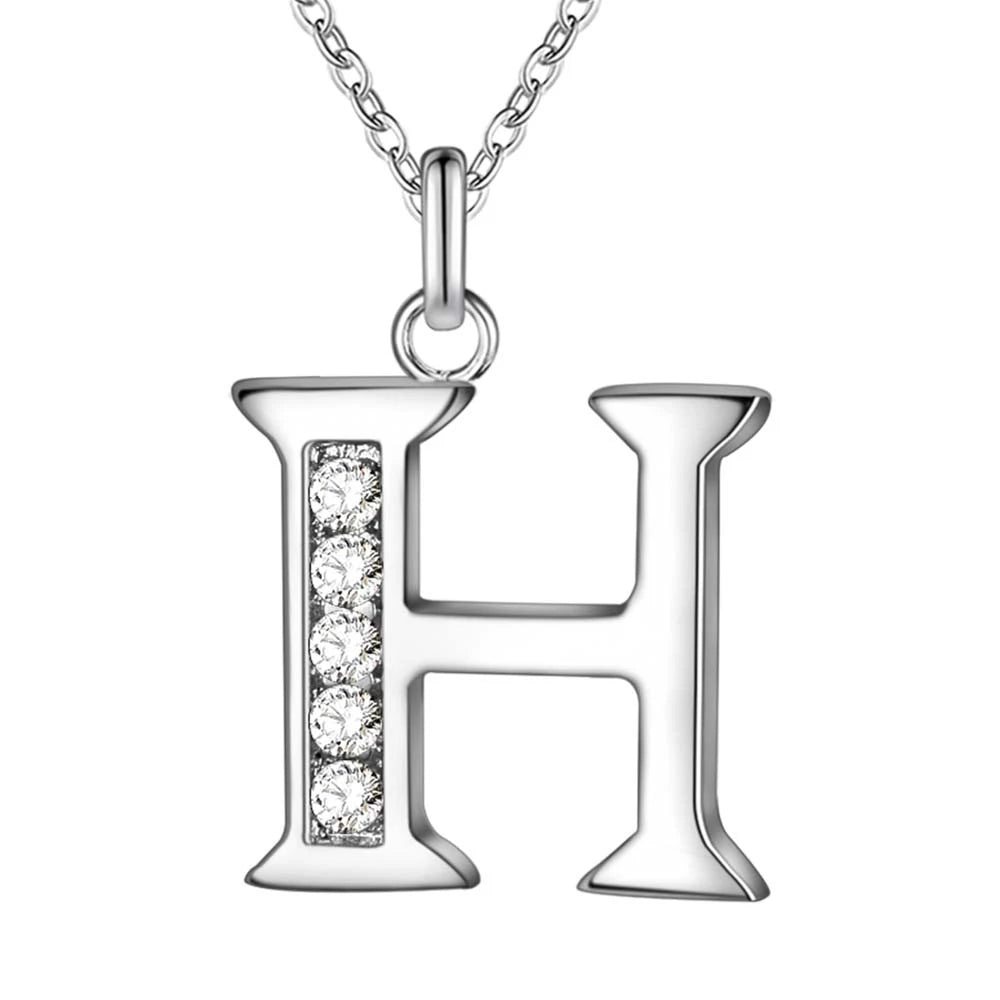 925 Sterling Silver 26 Letters Necklace Pendant for Women Wedding Engagement Jewelry Fashion Classics Gift Party High quality