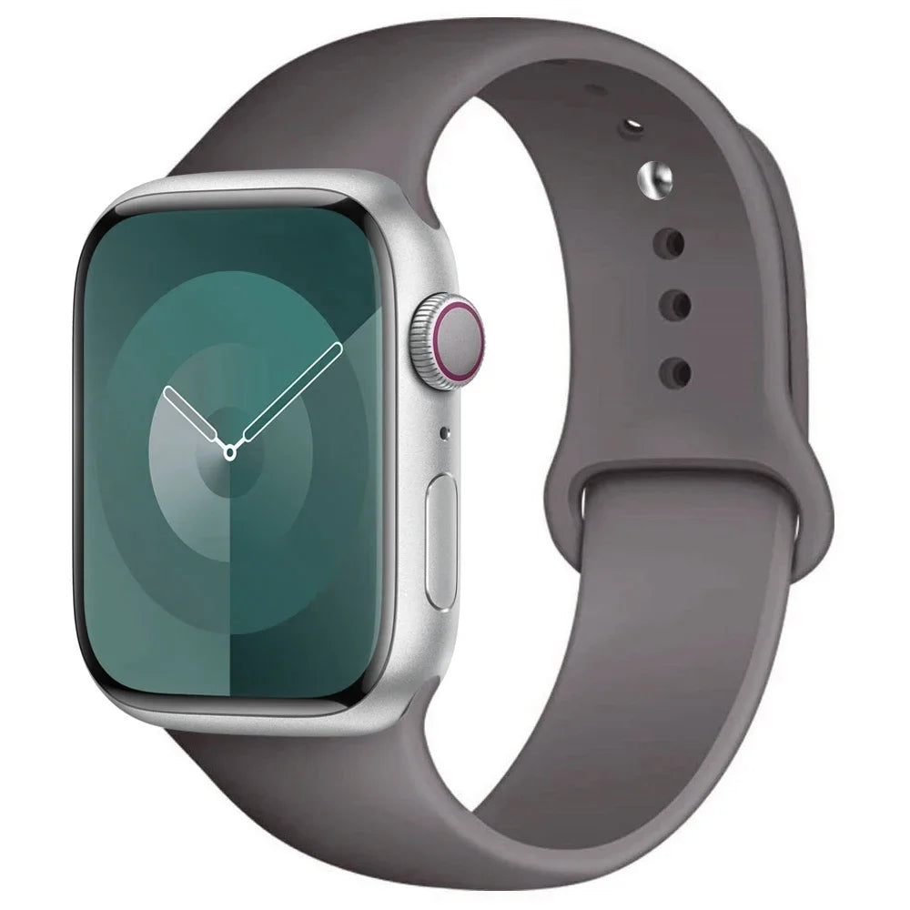Silicone Band For Apple Watch strap 44mm 45mm 40mm 41mm 42-46mm 49mm sport bracelet iwatch series 11-10-9-8 7 6 5 4 SE-Ultra 2/3
