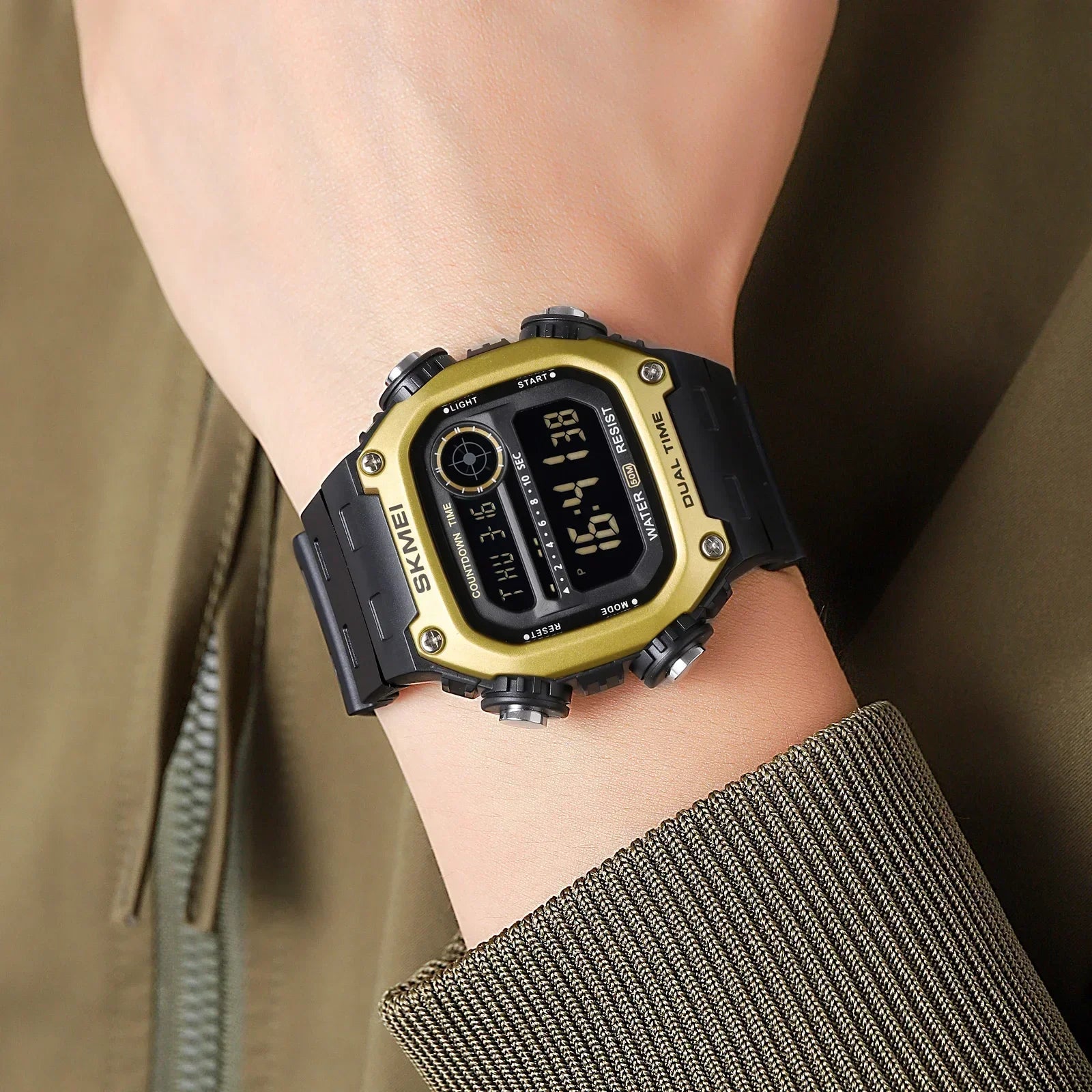 SKMEI 2126 Alarm montre homme Back Light Dightal Countdown Sport Watches Mens Fashion 5Bar Waterproof Stopwatch Wristwatch