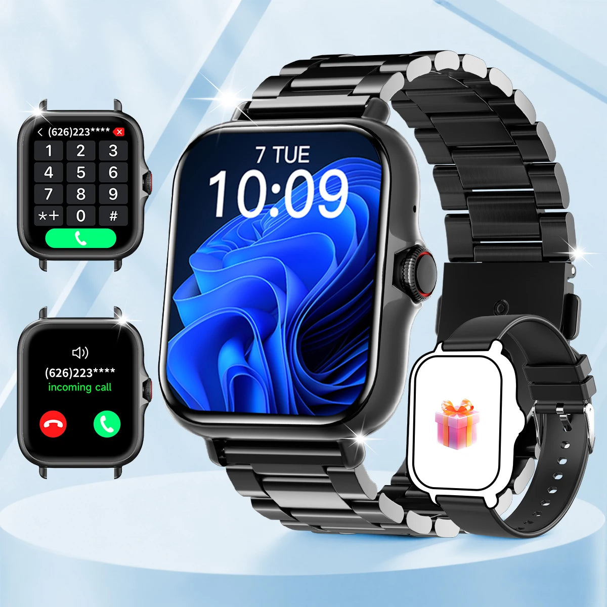 New 1.83''Screen Smartwatch Wireless Call Message Reminder Multiple Sports Modes Remote Camera Perfect Holiday Gift Men Women