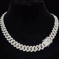 Men Women Hip Hop Rhombus Cuban Chain Iced Out Bling Necklace 14mm Width Chains Hiphop Crystal Necklaces Fashion Jewelry