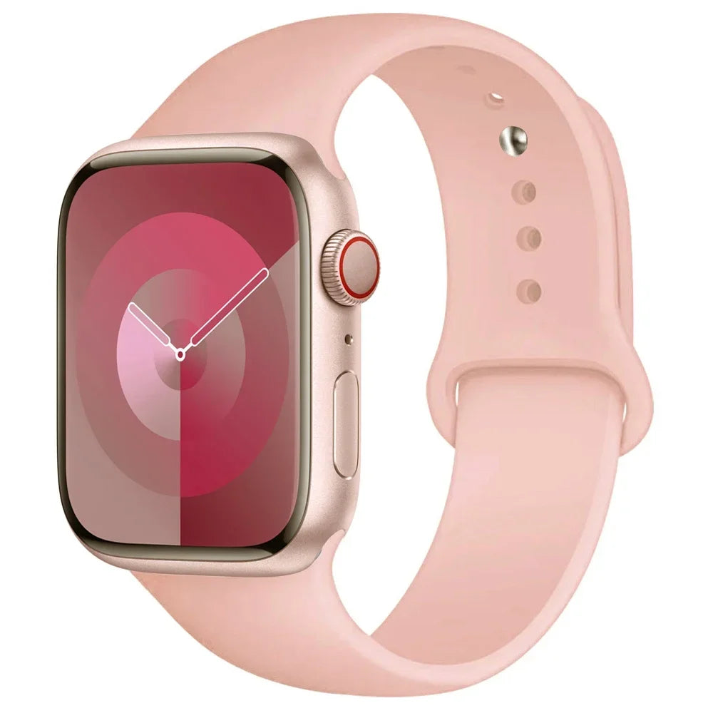 Silicone Band For Apple Watch strap 44mm 45mm 40mm 41mm 42-46mm 49mm sport bracelet iwatch series 11-10-9-8 7 6 5 4 SE-Ultra 2/3