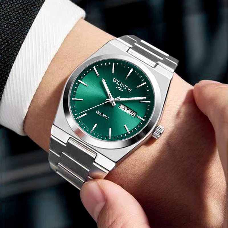 WLISTH Luxury Men Watch Waterproof Fashion Business Watch Stainless Steel Watch For Man Casual Quartz Watches Male Sport reloj