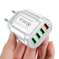 4 Ports 38W USB Charger USB A Charger US/EU Plug Fast Charging Quick Charge 3.0 Mobile Phone Wall Chargers For iPhone Samsung