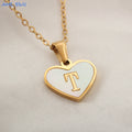 MHS.SUN Stainless Steel Heart Initial Necklace for Women Girls Gold Plated A-Z 26 Letter Pendant Choker Jewelry Birthday Gifts