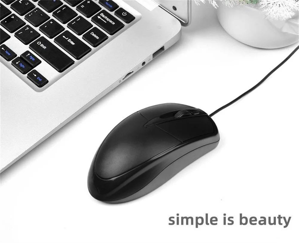 Optical USB Wired Computer Mouse for Gamers PC Laptop Office Home Versatile Use Mice with Ergonomic Design for Comfort