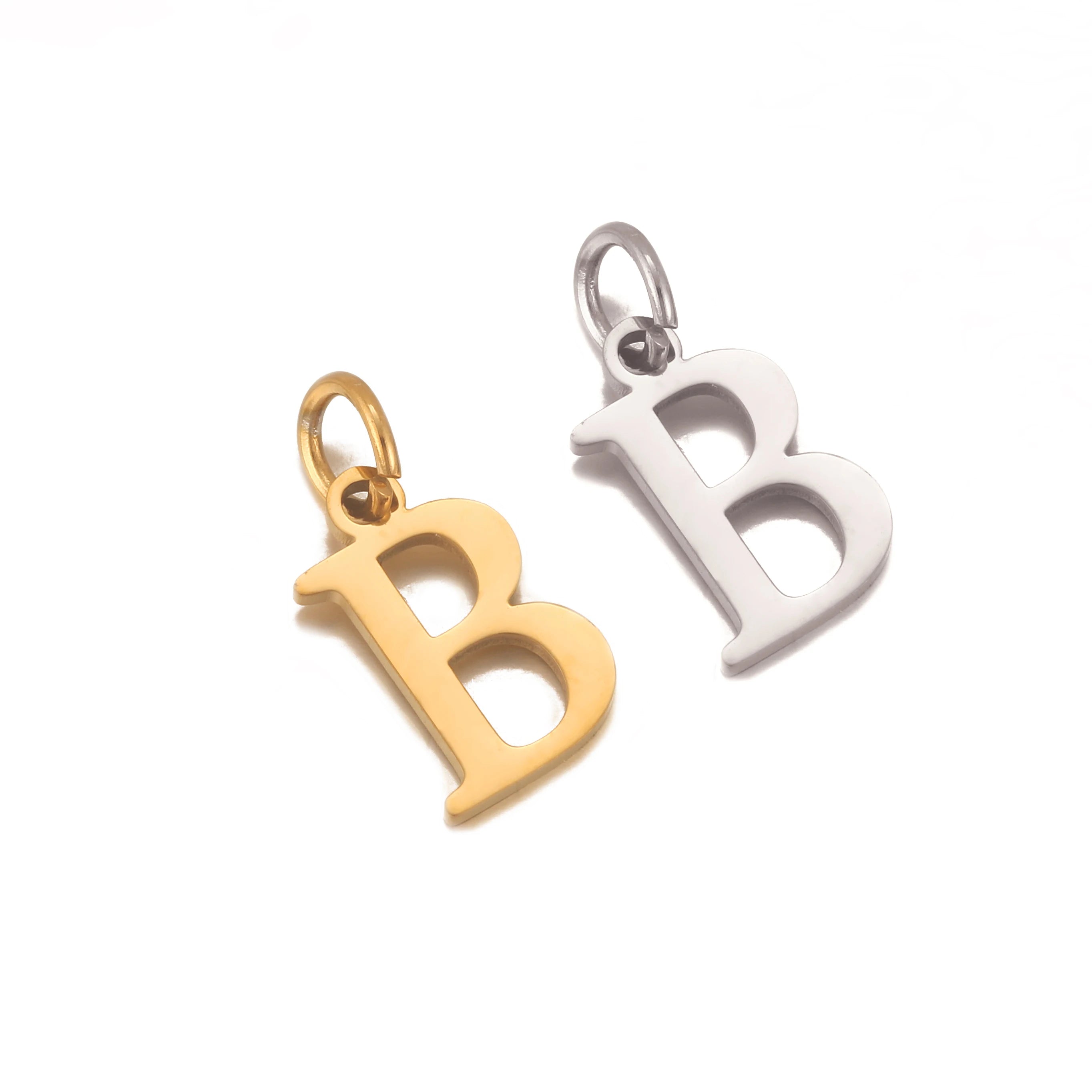 5Pcs Stainless Steel Initial Alphabet Charms Fadeless English Letter Pendant DIY Necklace Bracelet Gift Jewelry Making Supplies