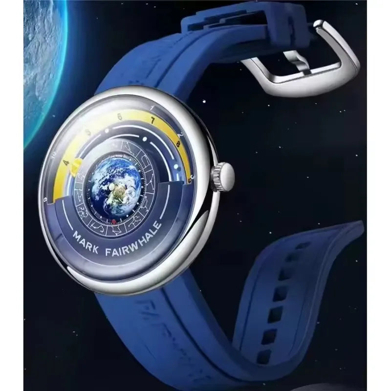 Mark Fairwhale 5700 Unique Men's Quartz Watch Creative Fashion Waterproof Planet Pointer Cool Silicone Men's Luxury Watch reloj